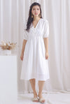 Lance Kimono Tie Front Midi Dress In White