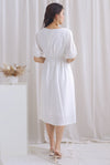 Lance Kimono Tie Front Midi Dress In White