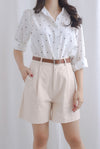 Leyla Belted shorts In Ecru