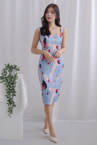 *Premium* Libelle Abstract Paint Pencil Dress In Blue