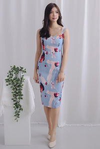 *Premium* Libelle Abstract Paint Pencil Dress In Blue