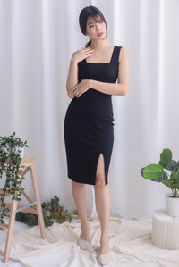 *Restocked* Lilura Zip Slit Dress In Black
