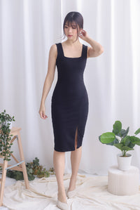 *Restocked* Lilura Zip Slit Dress In Black