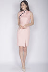 Linsay Crochet Cheongsam Dress In Pink