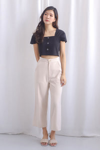 *Premium* Luciana Gathered Sleeve Two Piece sets In Black