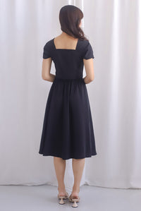 *Premium* Luciana Gathered Sleeve Two Piece sets In Black