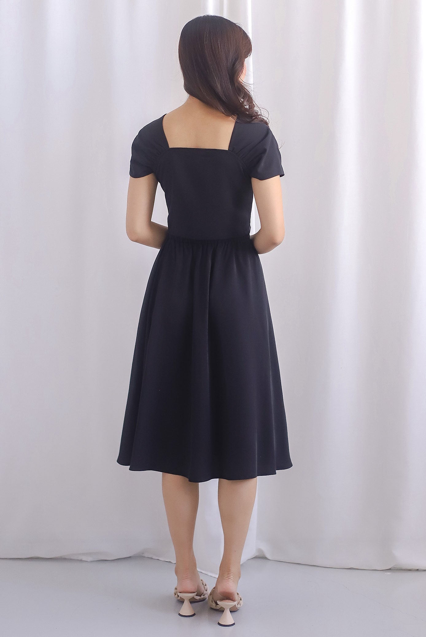 *Premium* Luciana Gathered Sleeve Two Piece sets In Black