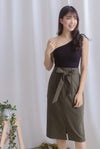 Pixie Utility Pockets Skirt In Olive