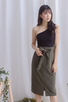 Pixie Utility Pockets Skirt In Olive