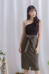 Pixie Utility Pockets Skirt In Olive