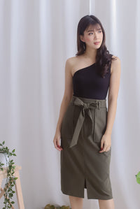 Pixie Utility Pockets Skirt In Olive