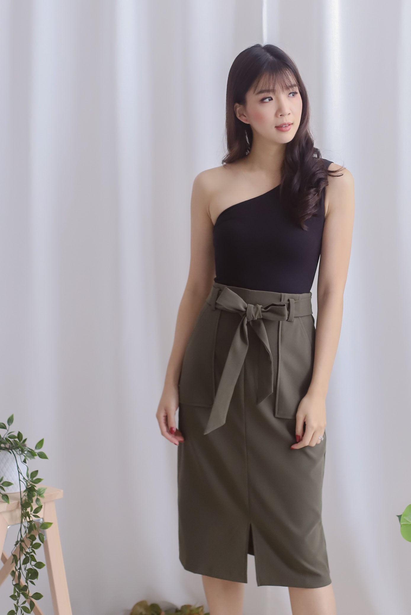Pixie Utility Pockets Skirt In Olive