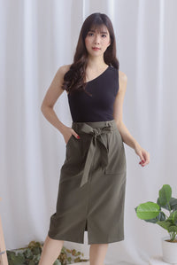 Pixie Utility Pockets Skirt In Olive