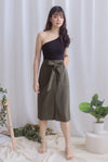 Pixie Utility Pockets Skirt In Olive