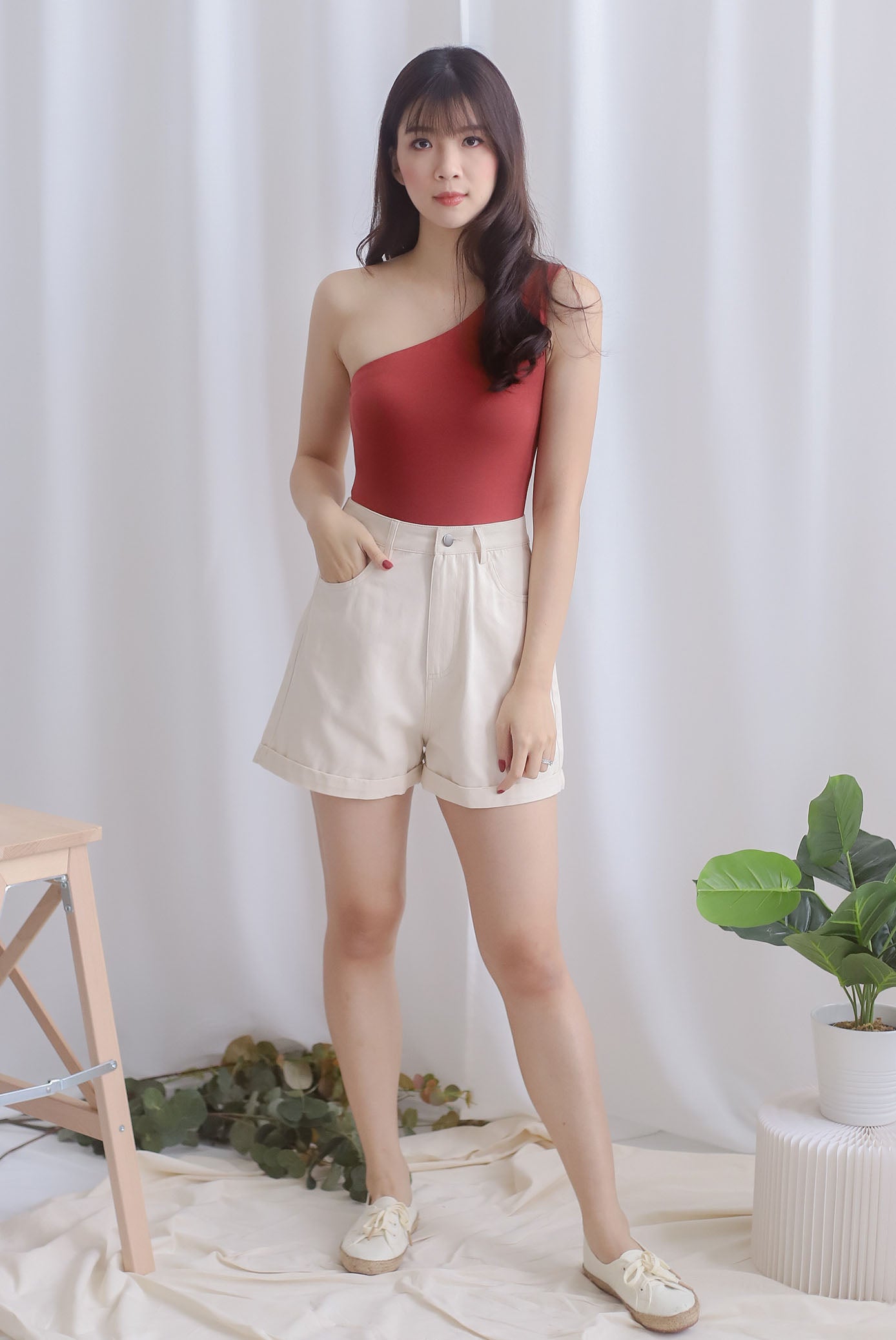 Owena Denim Shorts In Oats