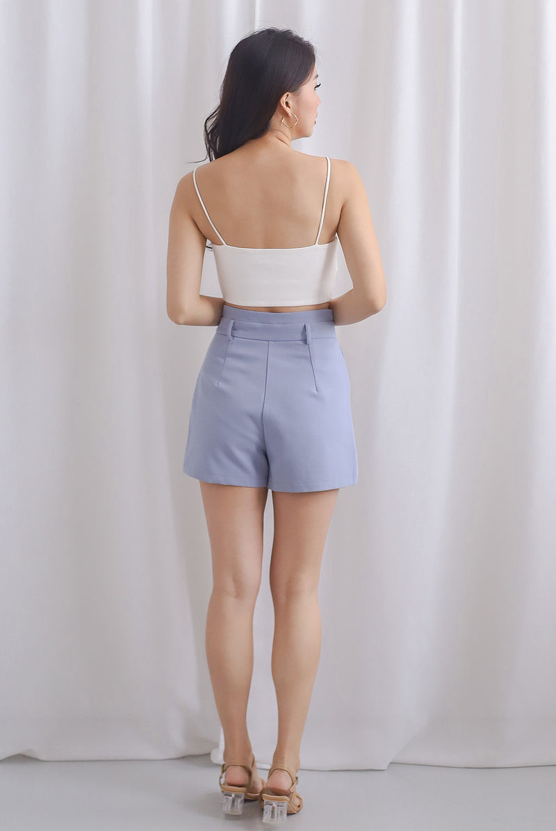 Lyssie Detail Front Shorts In Blue