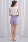 Lyssie Detail Front Shorts In Periwinkle