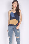 *Restocked* Mariot Abstract Camisole Top In Navy Blue