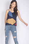 *Restocked* Mariot Abstract Camisole Top In Navy Blue