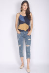 *Restocked* Mariot Abstract Camisole Top In Navy Blue