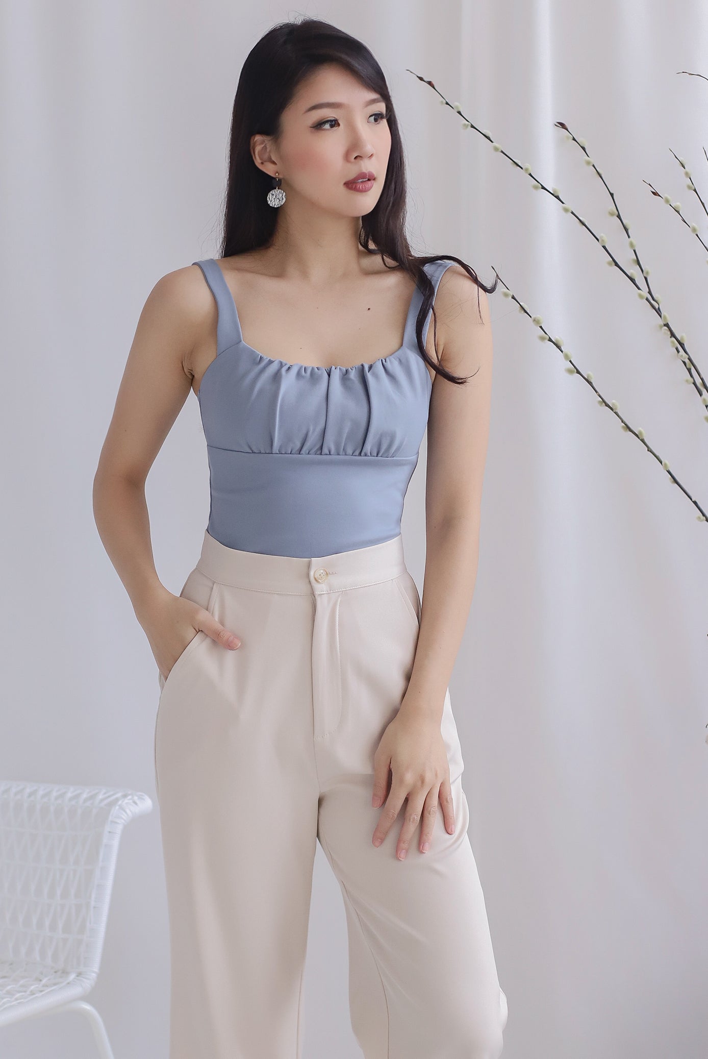 Melodia Bustier Top In Skyblue