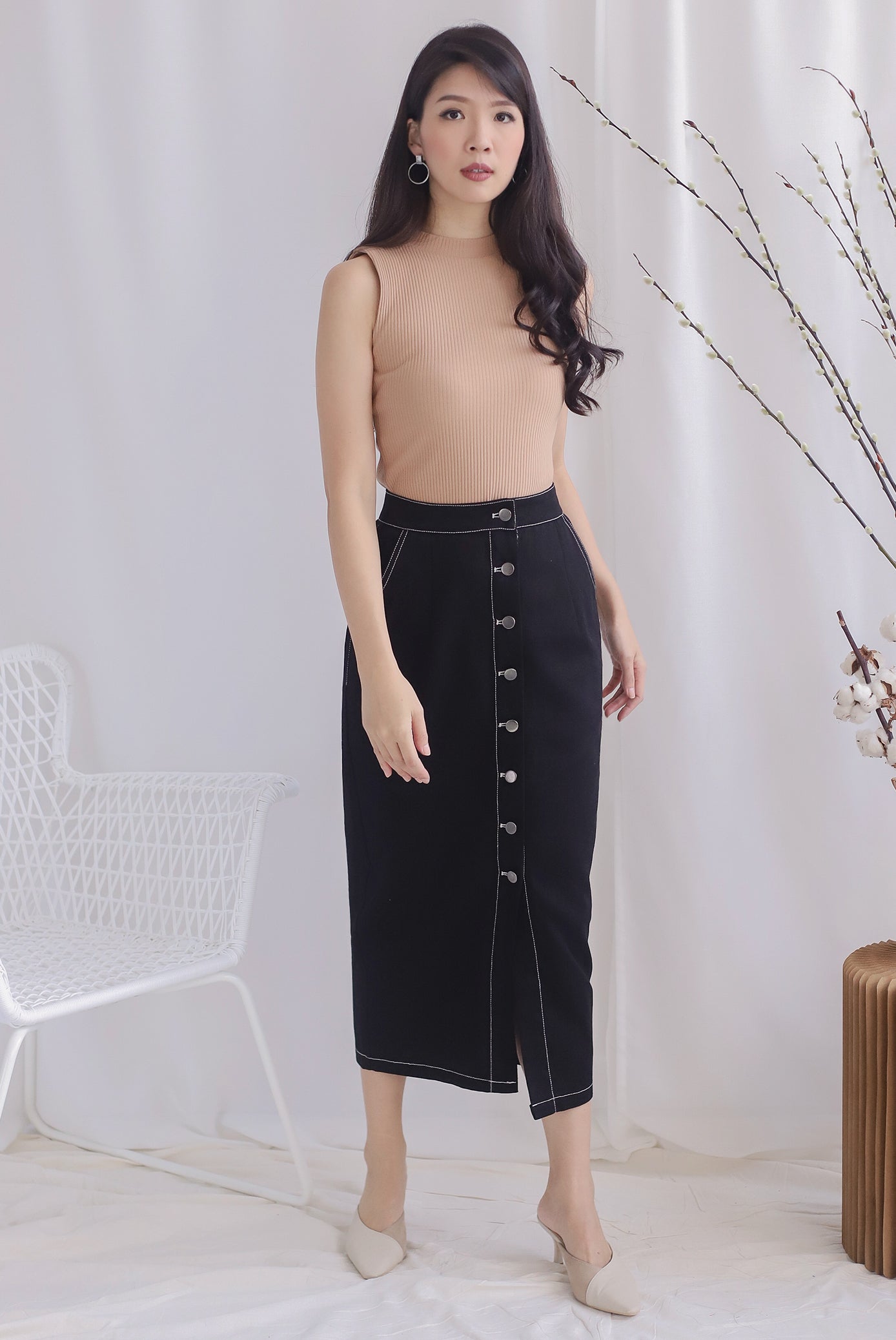 Maong pencil clearance cut skirt