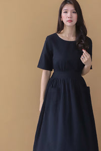 *Restocked* Nathalie Swiss Dots Open Back Dress In Black