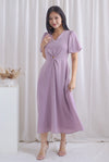 Novelyn Loop Cut Out Sleeved Maxi Dress In Periwinkle