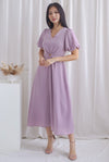 Novelyn Loop Cut Out Sleeved Maxi Dress In Periwinkle