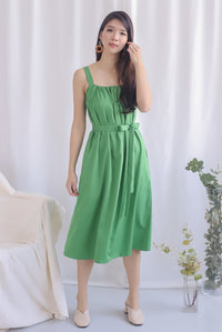 Nyota Gathered Dress In Green