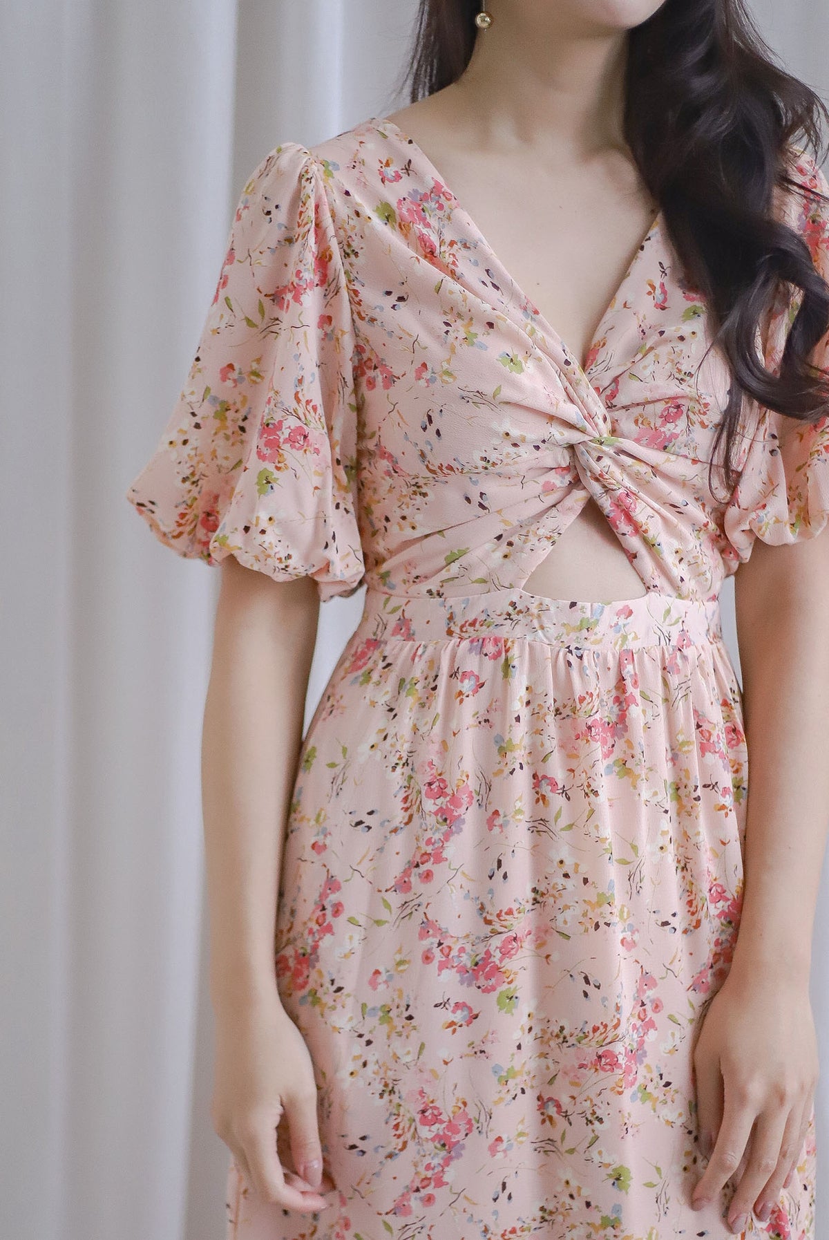 *Restocked* Penrose Twist Knot Cut Out Maxi Dress In Pink Floral