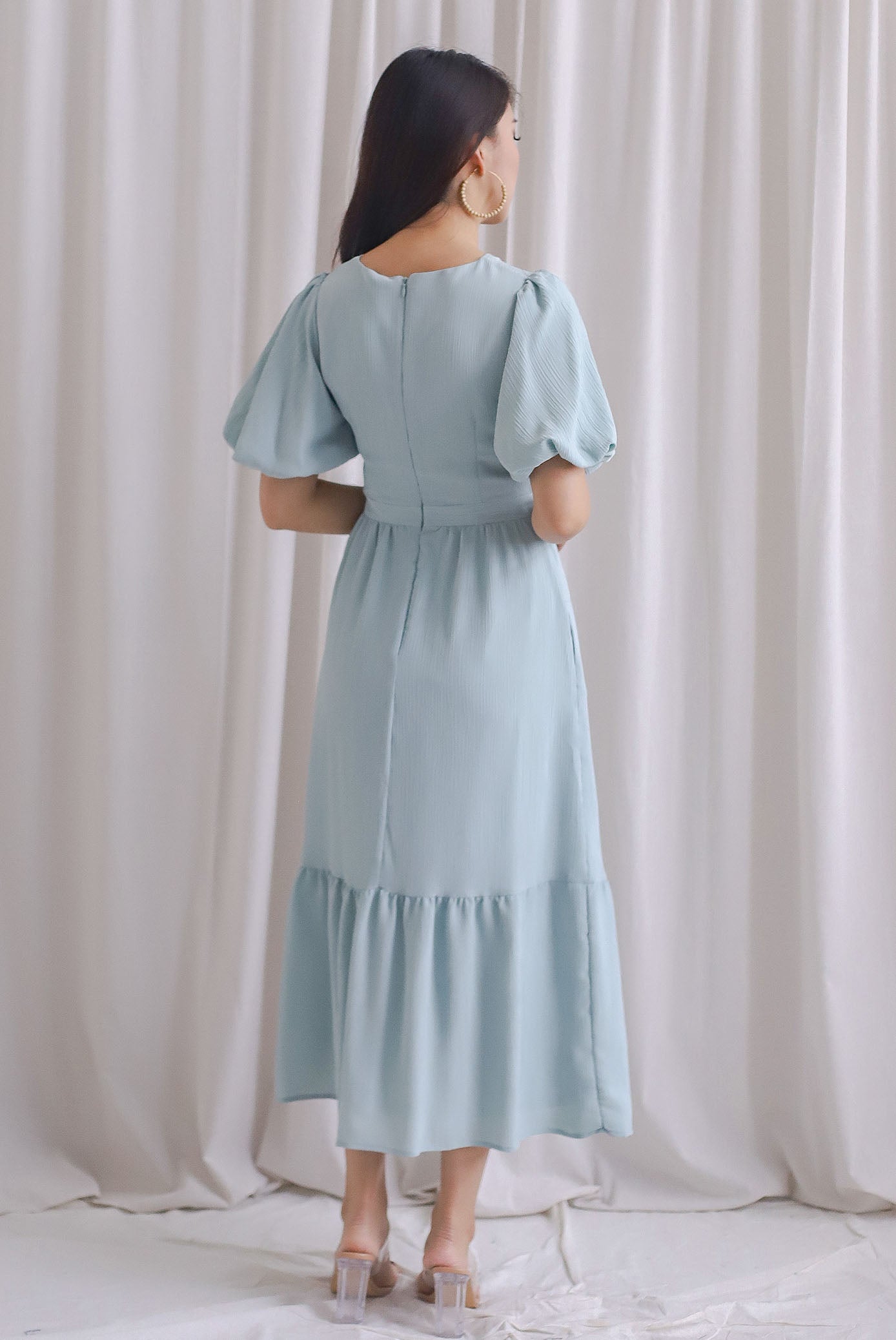 Penrose Twist Knot Cut Out Maxi Dress In Seafoam