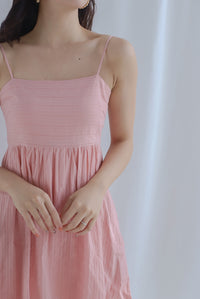 Pixie Spaghetti Babydoll Dress Romper In Blush Pink
