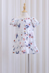 *Kids* Rapunzel Floral Puffy Sleeve Dress In White