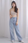Rochelle Straight Cut Denim Jeans In Light Wash