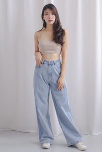 Rochelle Straight Cut Denim Jeans In Light Wash