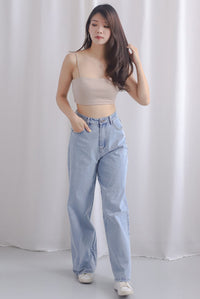 Rochelle Straight Cut Denim Jeans In Light Wash