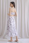Saletta Spag Pintuck Cut Out Back Dress In White Floral