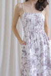 Saletta Spag Pintuck Cut Out Back Dress In White Floral