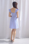 Shayna Smocked Ruffle Strap Romper Dress In Periwinkle