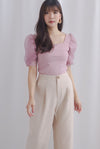 *Restocked*Premium* Sue Mesh Gather Sleeve Top In Pink