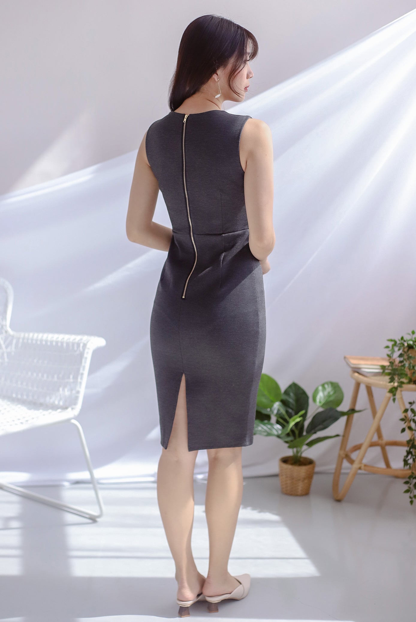 dark grey pencil dress Aiden Pencil Dress in Iron Grey Glamour Bunny
