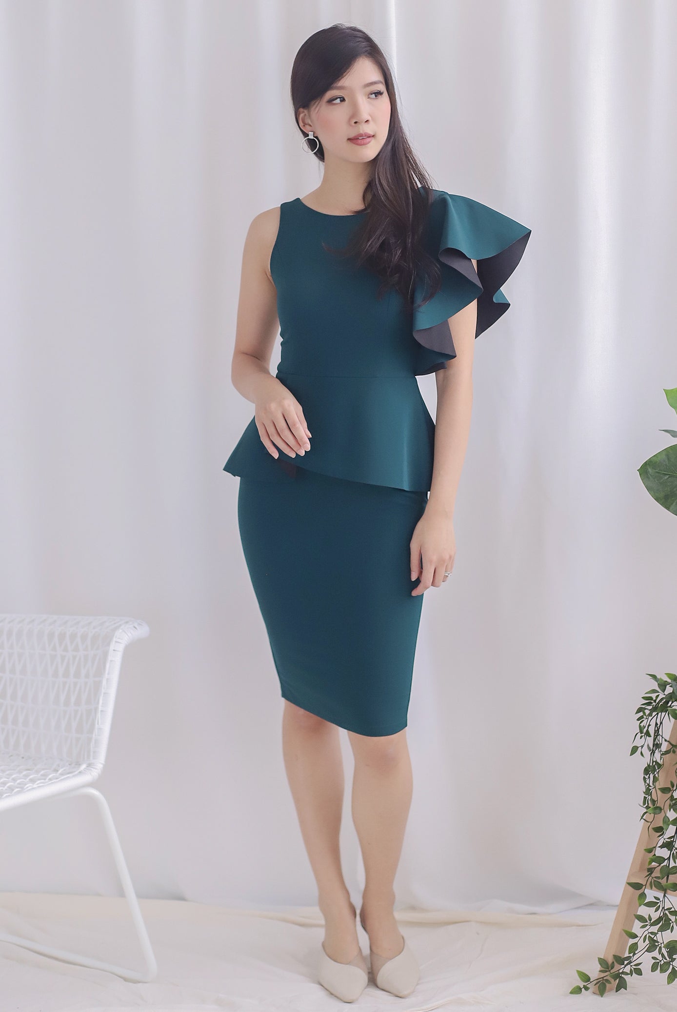 green toga dress Echke Green Toga Dress