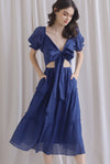 TDC Eureka Multi Way Textured Dress In Navy Blue