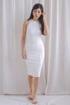TDC Gabbie Cut In Zip Slit Dress In White