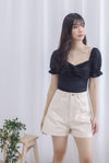 TDC Pilar Twist Sweetheart Top In Black
