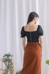 TDC Pilar Twist Sweetheart Top In Black