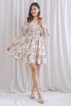 *Restocked* TDC Yumi Tiered Puffy Sleeve Dress In Cream Floral