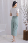 Tiago Paperbag Denim Culottes In Seafoam