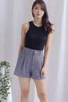 *Premium* Velle Plaids Shorts In Navy Blue
